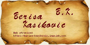 Beriša Kašiković vizit kartica